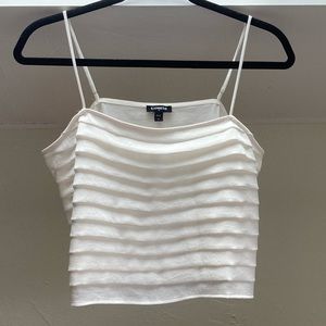Express tiered cropped cami in ivory